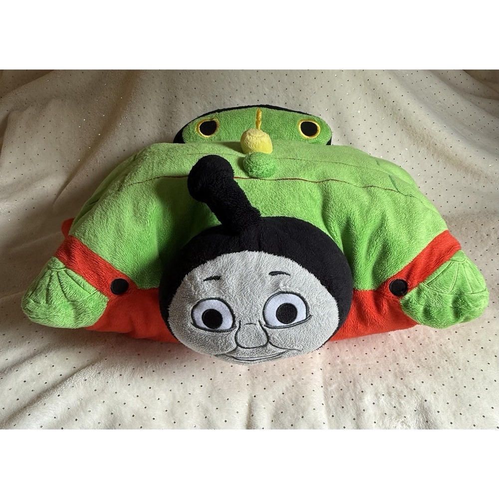 TOMAS THE TRAIN PILLOW PET! 2 Nostalgic Pieces In 1!!  Bright Colors Red Green